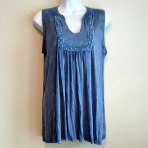 Altar'd State Sleeveless Blue Top 100% Cotton S